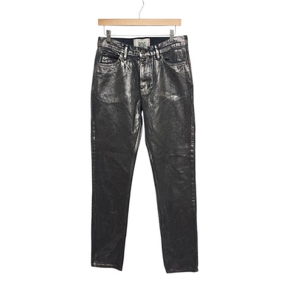 BDG Jeans Womens 30 Metallic Coated Slim‎ Fit Straight Leg Urban Outfitters